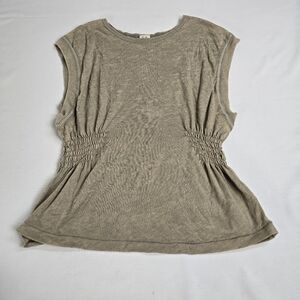 We The Free Cinch Waist Capped Sleeve Shirt